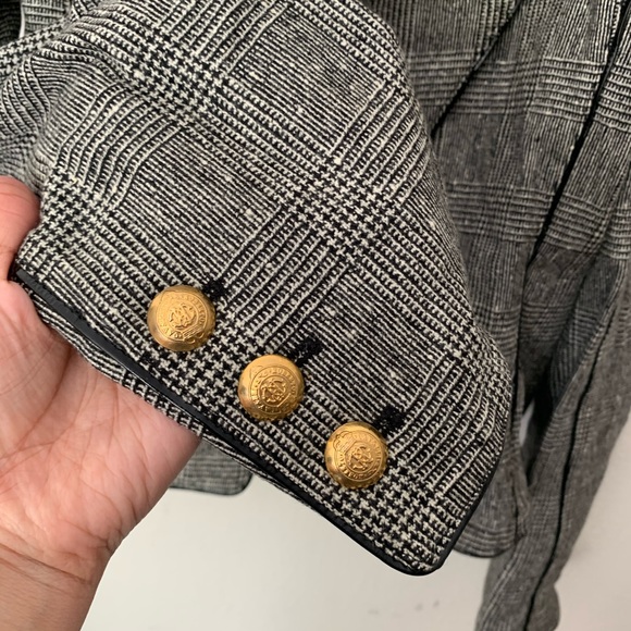 NWT Roberto Cavalli | Vintage Y2K Era Plaid Wool Blazer Jacket Sz 40 - Picture 3 of 10